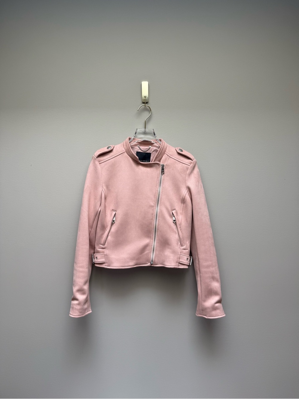 Banana Republic Vegan Suede Moto Jacket | Blush Pink | XS